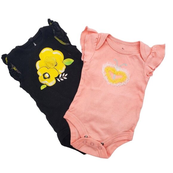 3M Carters Baby Onesie Girl 3-piece Tulle Ruffle Outfit Lightweight Bodysuit set - Picture 10 of 12